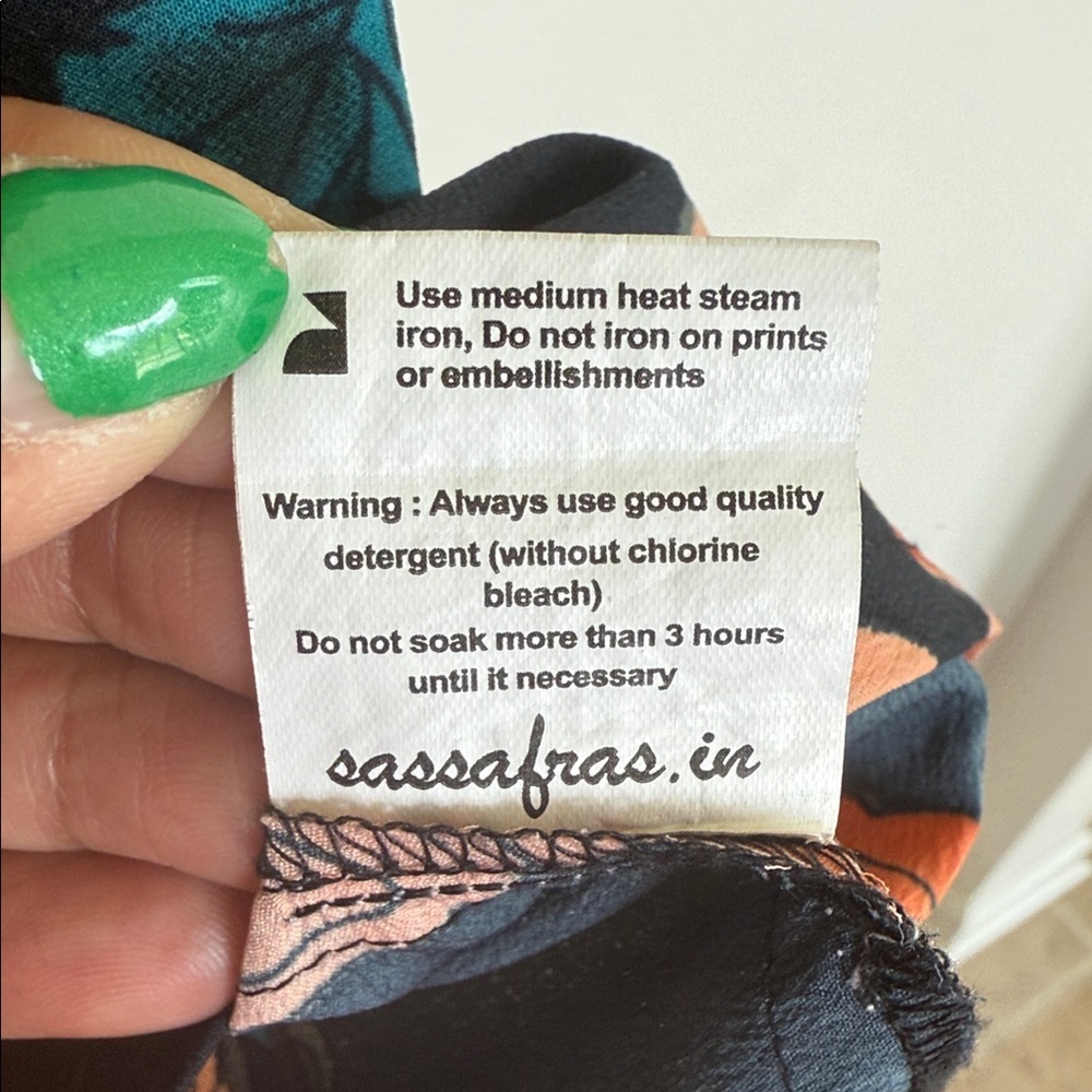 Sassafras Black Floral Long Sleeve Dress - Picture 6 of 8